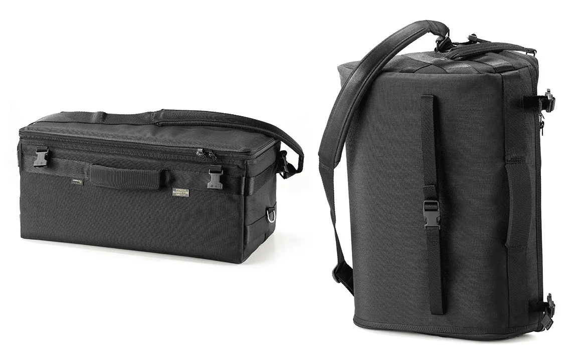 Fuselli Jet Set accordion bags shown on Emilio’s accessories page